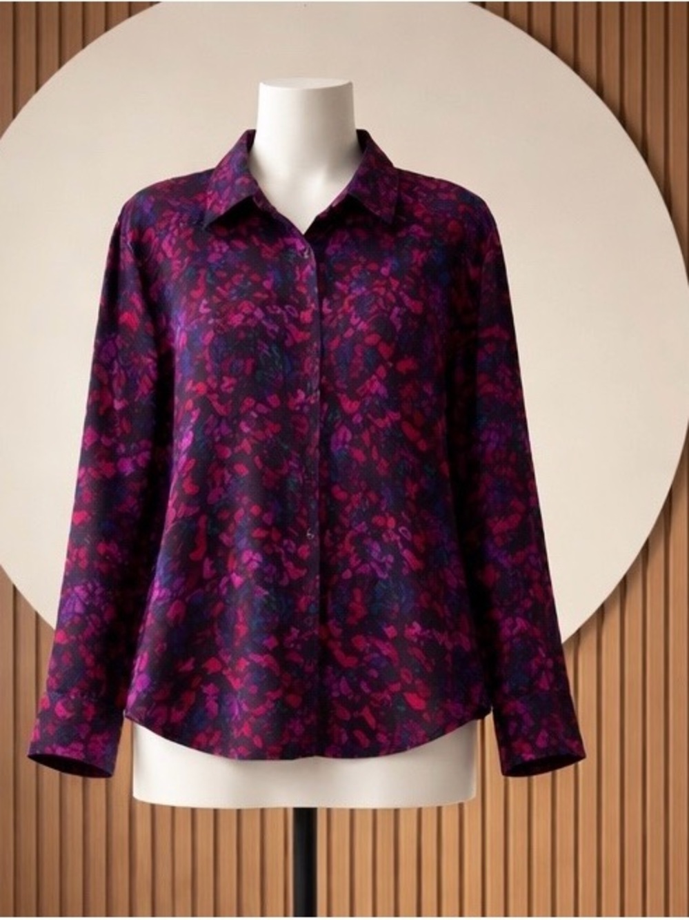 torrid Plum and Magenta Floral Button-Down Shirt